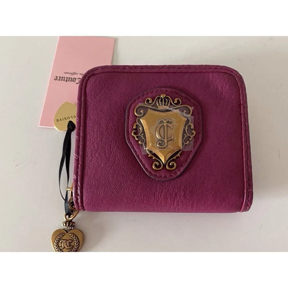 Juicy Couture Juicy Romance Coin Zip Around Wallet Plum Berry NEW‎
